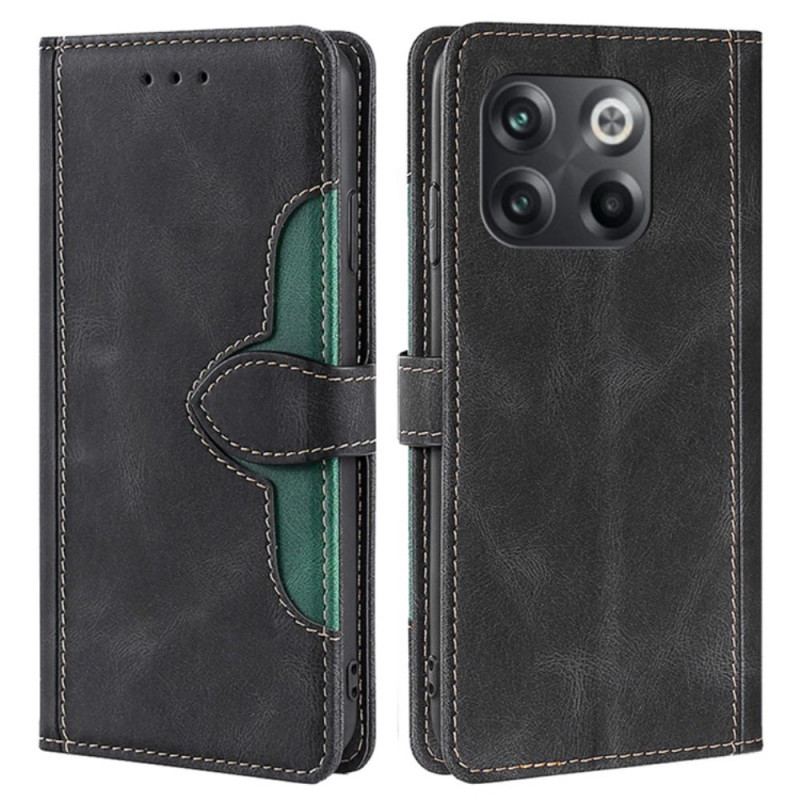 Capa De Couro Para OnePlus 10T 5G Couro Sintético Bicolor Estiloso