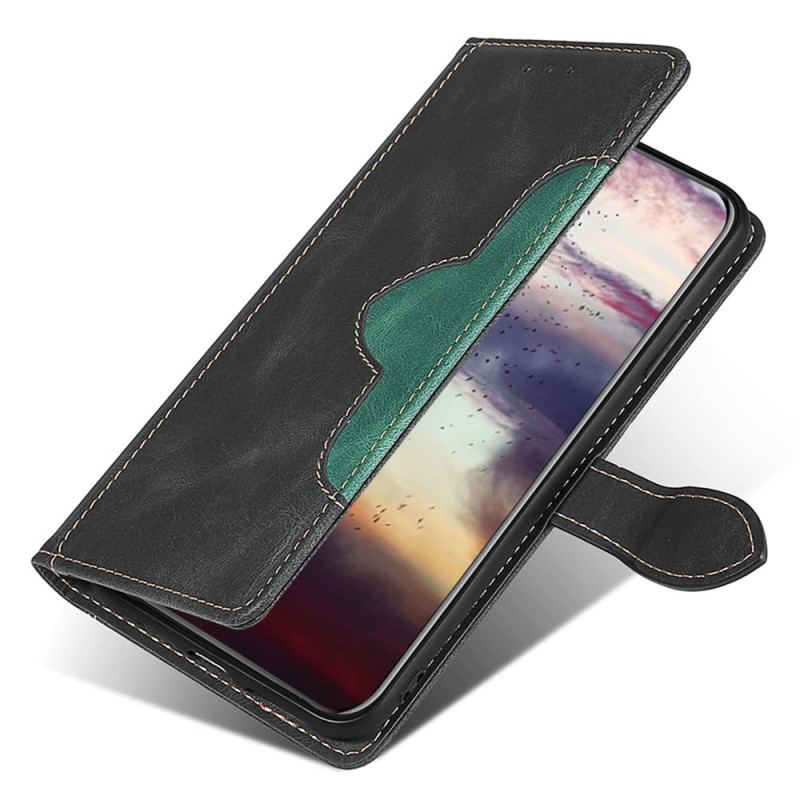 Capa De Couro Para OnePlus 10T 5G Couro Sintético Bicolor Estiloso