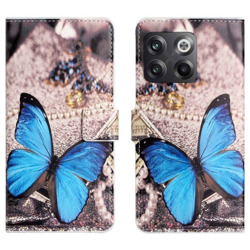 Capa Flip Para OnePlus 10T 5G Borboleta Azul