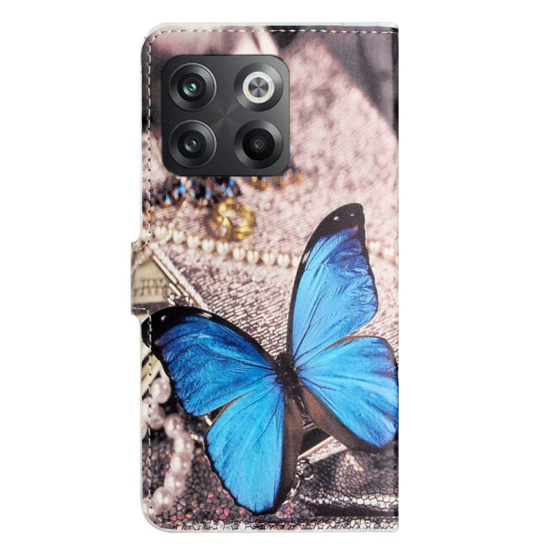 Capa Flip Para OnePlus 10T 5G Borboleta Azul