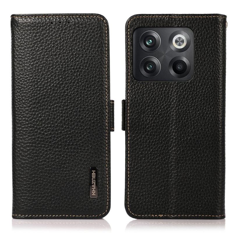 Capa Flip Para OnePlus 10T 5G Couro De Lichia Khazneh Rfid