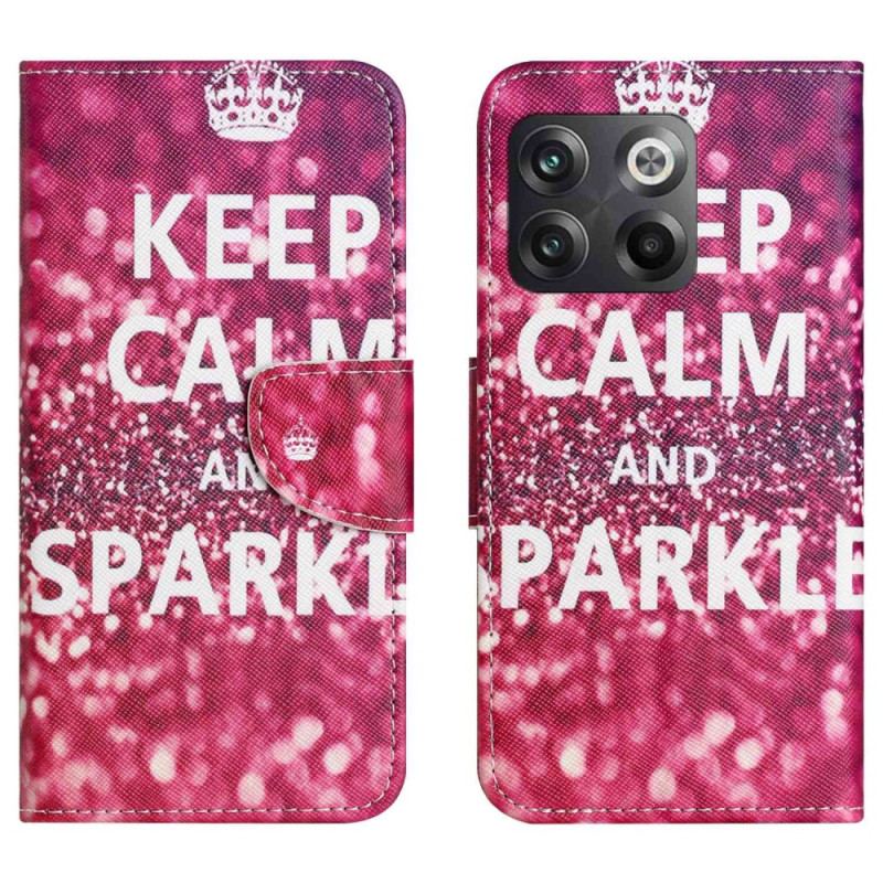 Capa Flip Para OnePlus 10T 5G Fique Calmo