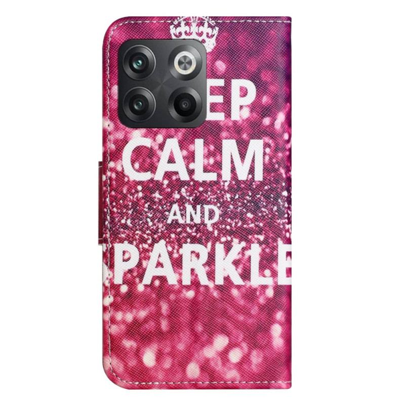 Capa Flip Para OnePlus 10T 5G Fique Calmo