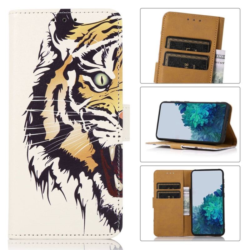 Capa Folio Para OnePlus 10T 5G Tigre Feroz