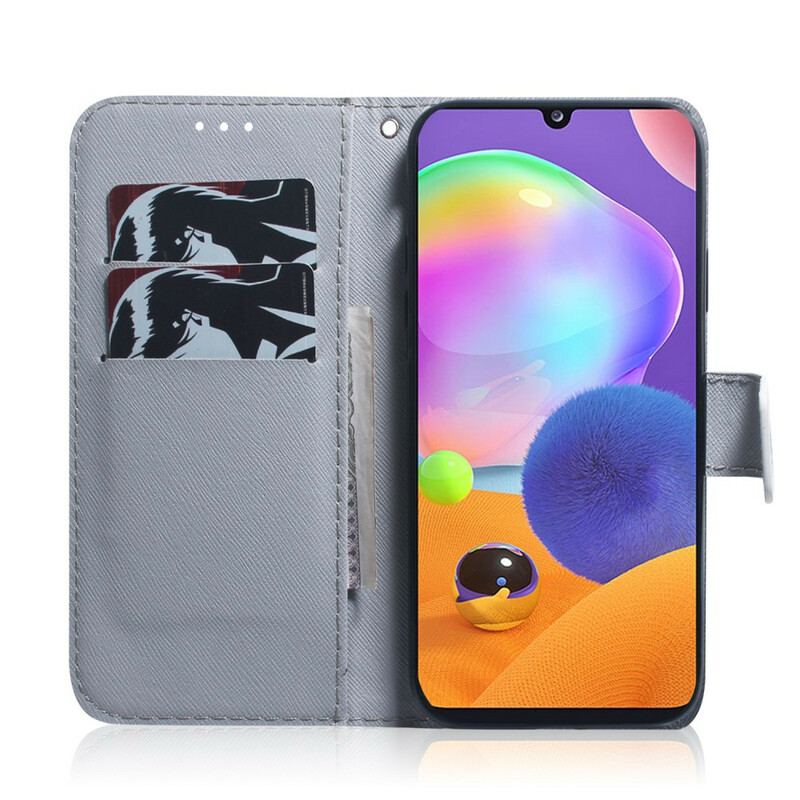 Capa De Couro Para Samsung Galaxy A31 Olhar Canino