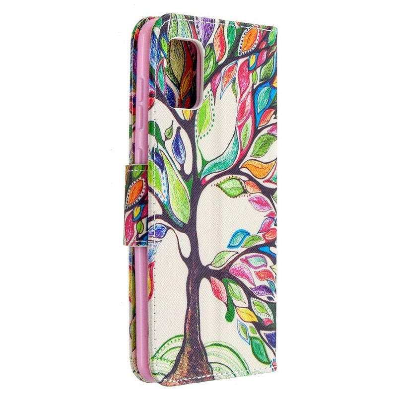 Capa Folio Para Samsung Galaxy A31 Árvore Colorida