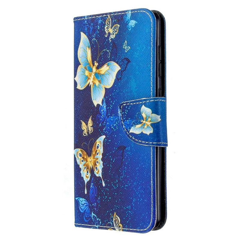 Capa Folio Para Samsung Galaxy A31 Borboletas Reis