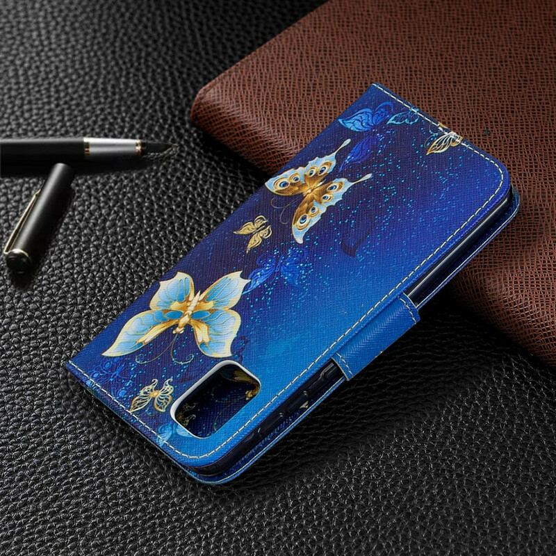 Capa Folio Para Samsung Galaxy A31 Borboletas Reis