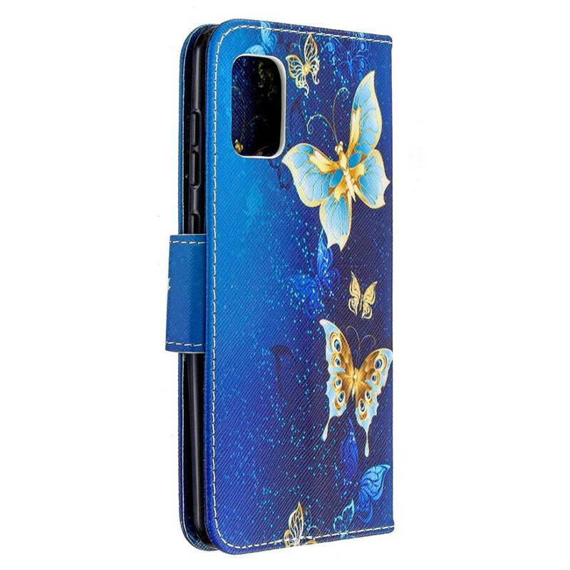 Capa Folio Para Samsung Galaxy A31 Borboletas Reis