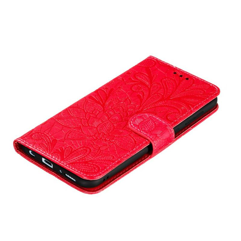 Capa Folio Para Samsung Galaxy A31 De Cordão Strap Flores Tribais