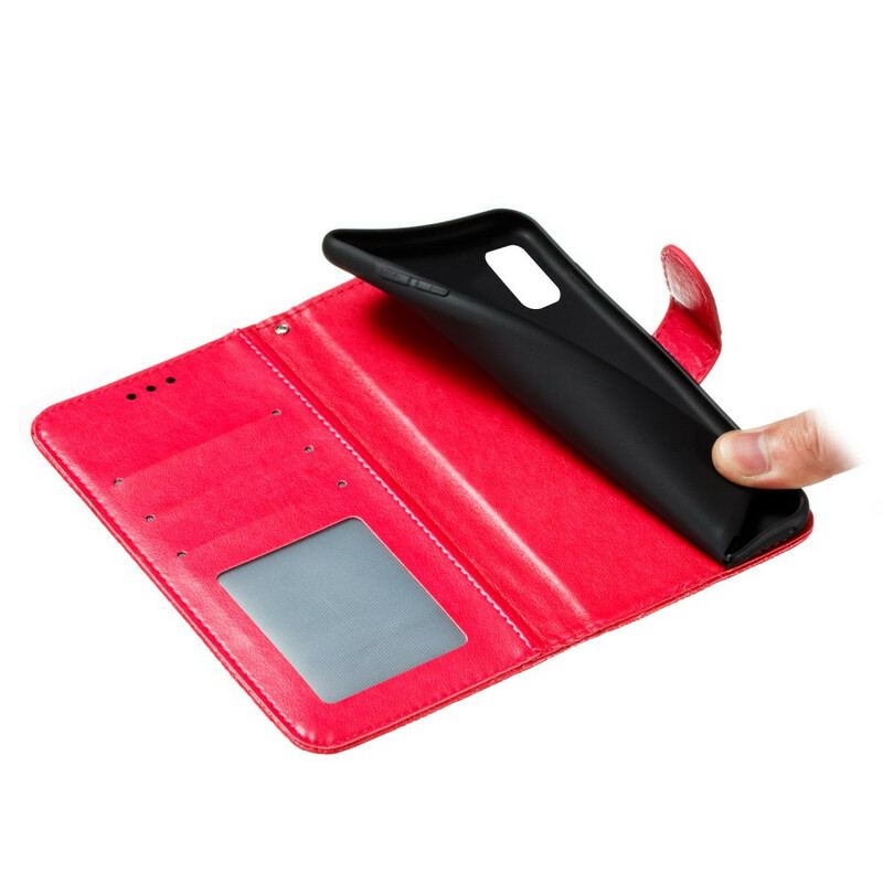 Capa Folio Para Samsung Galaxy A31 De Cordão Strap Flores Tribais