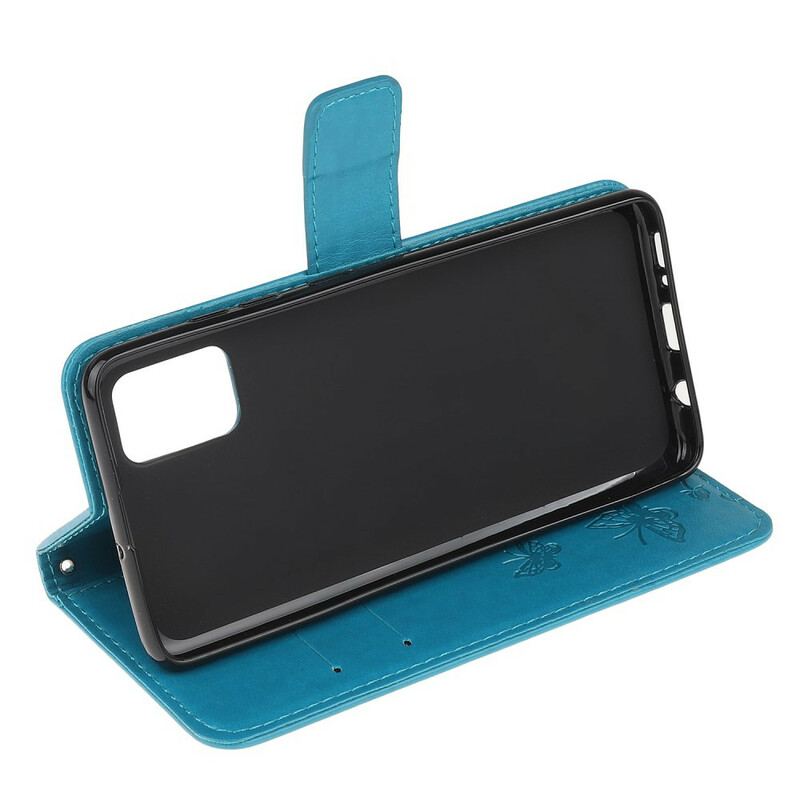 Capa Folio Para Samsung Galaxy A31 De Cordão Tanga Borboletas E Flores