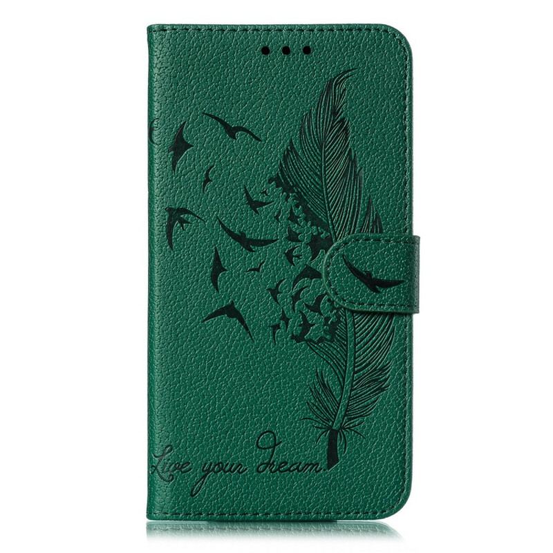 Capa Folio Para Samsung Galaxy A31 Couro Sintético Viva O Seu Sonho