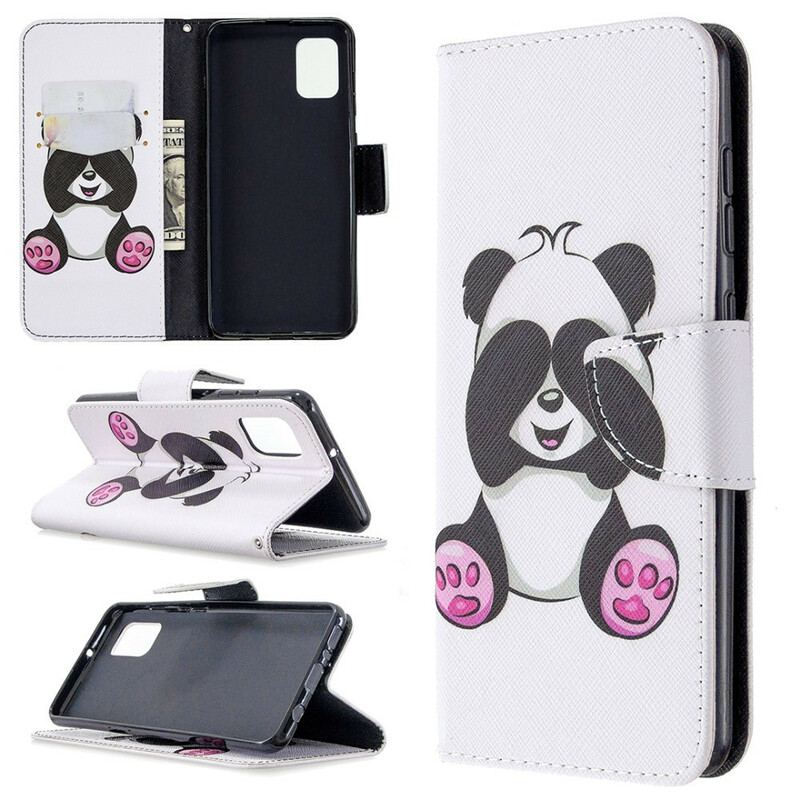Capa Folio Para Samsung Galaxy A31 Panda Divertido