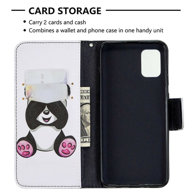 Capa Folio Para Samsung Galaxy A31 Panda Divertido