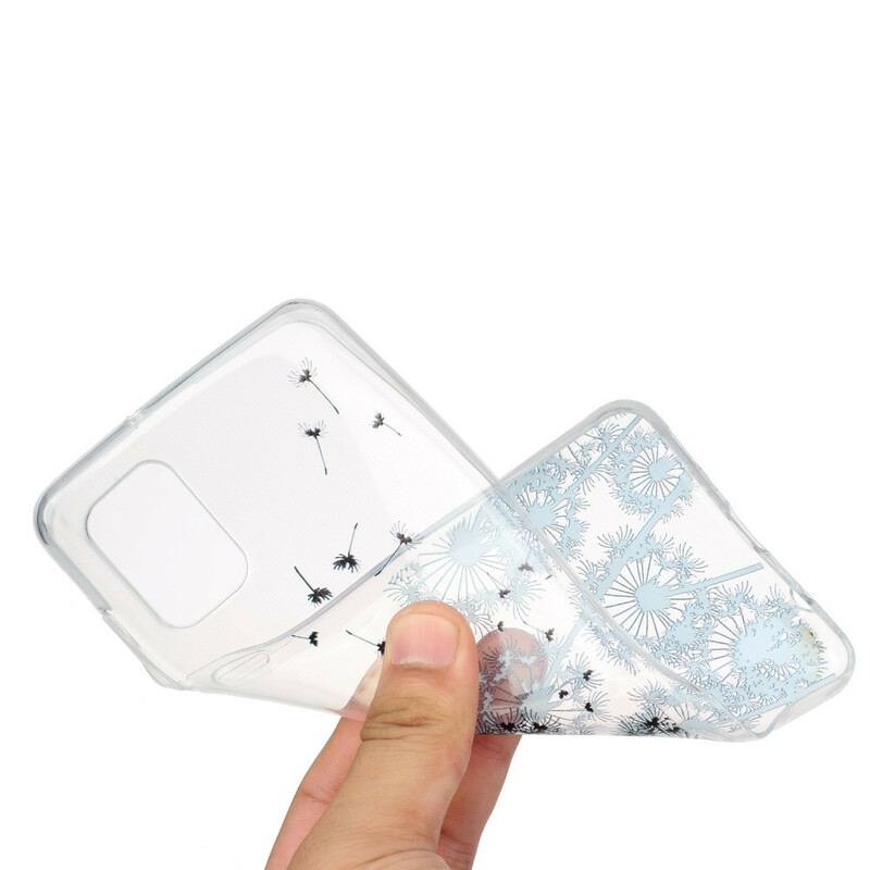 Capa Para Samsung Galaxy A31 Dentes-de-leão Pretos Sem Costura