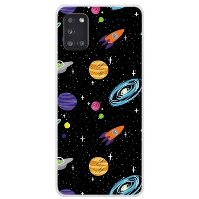 Capa Para Samsung Galaxy A31 Planeta Galáxia