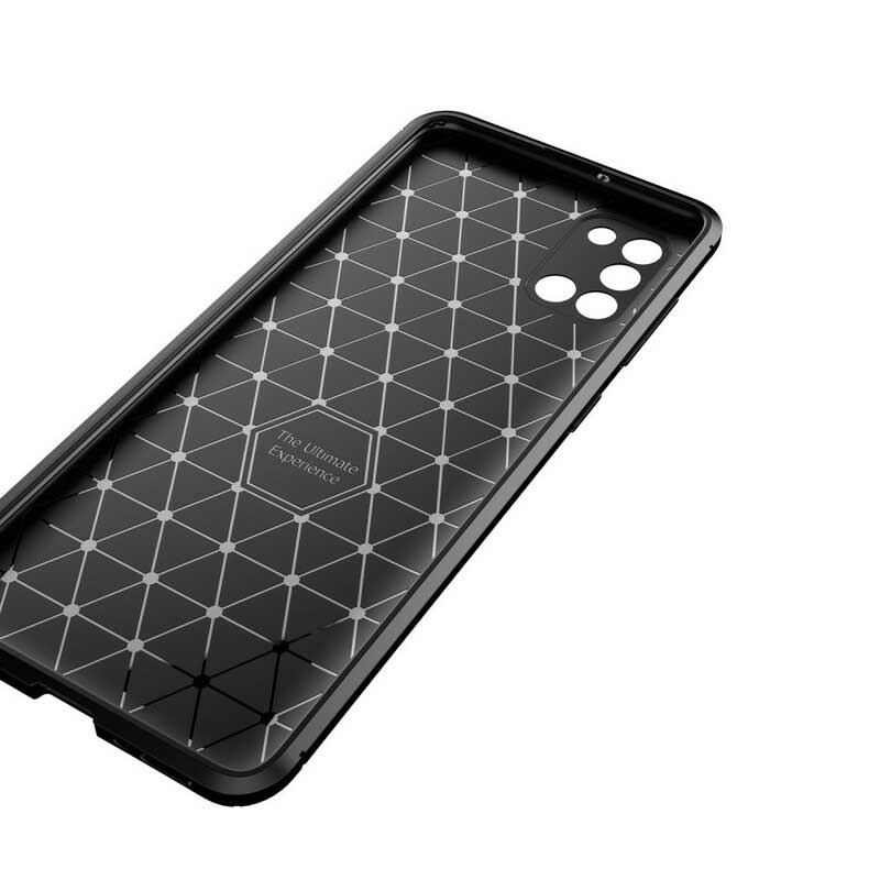 Capa Para Samsung Galaxy A31 Textura Flexível De Fibra De Carbono