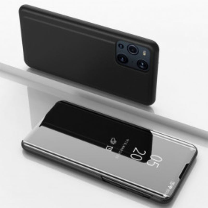 Capa De Celular Para Oppo Find X3 Pro Espelho E Couro Sintético