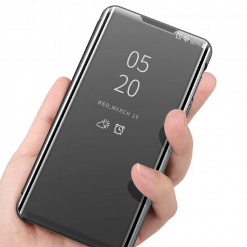 Capa De Celular Para Oppo Find X3 Pro Espelho E Couro Sintético