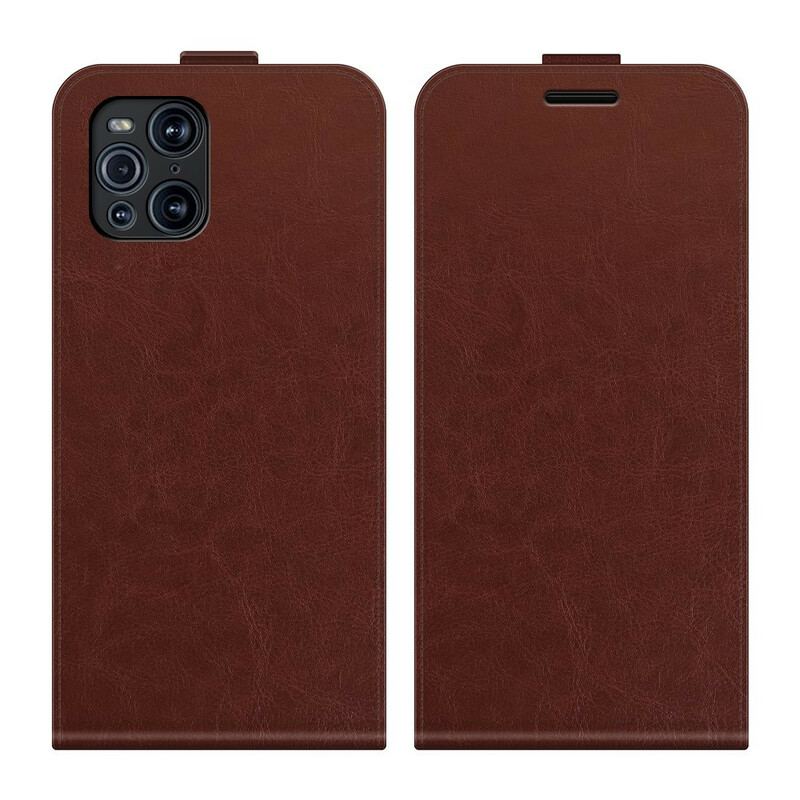Capa Flip Para Oppo Find X3 Pro De Couro Aba Vertical Efeito Couro