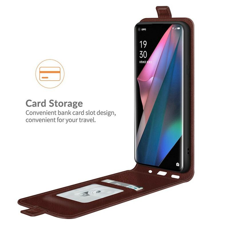 Capa Flip Para Oppo Find X3 Pro De Couro Aba Vertical Efeito Couro