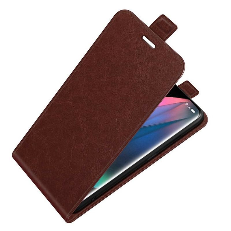 Capa Flip Para Oppo Find X3 Pro De Couro Aba Vertical Efeito Couro