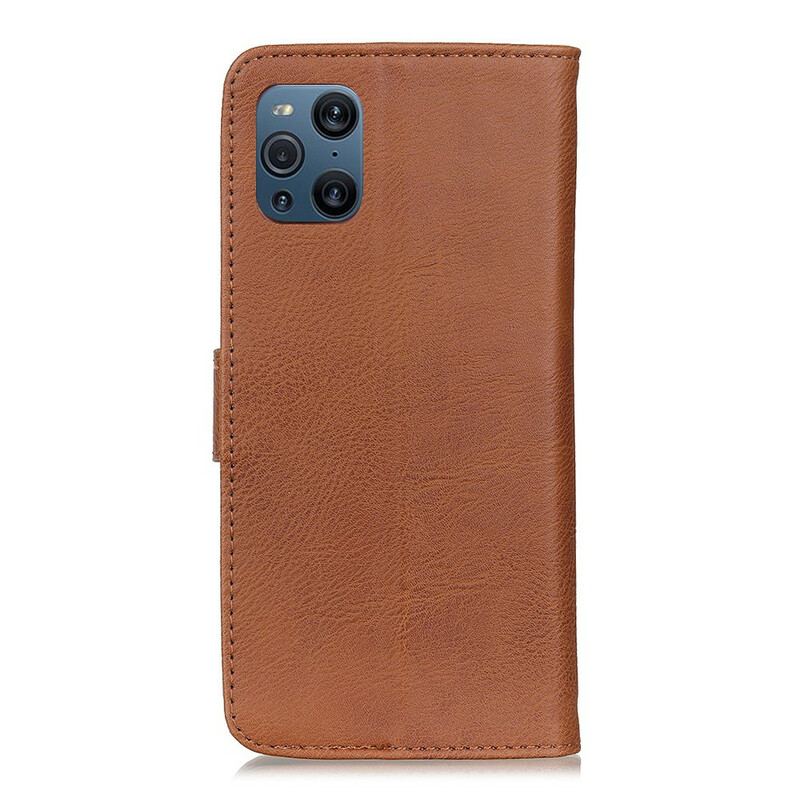 Capa Folio Para Oppo Find X3 Pro Imitação De Couro Khazneh