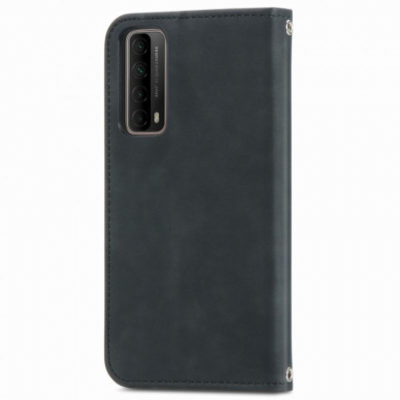 Capa De Celular Para Huawei P Smart 2021 Flip Couro Falso Vintage