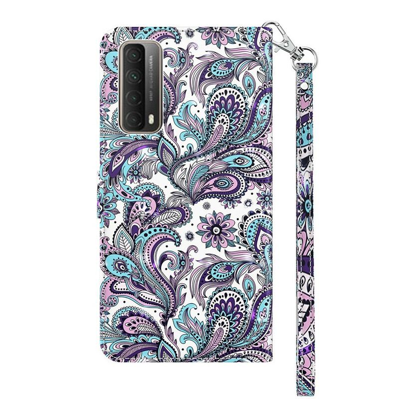Capa De Couro Para Huawei P Smart 2021 Padrões De Flores