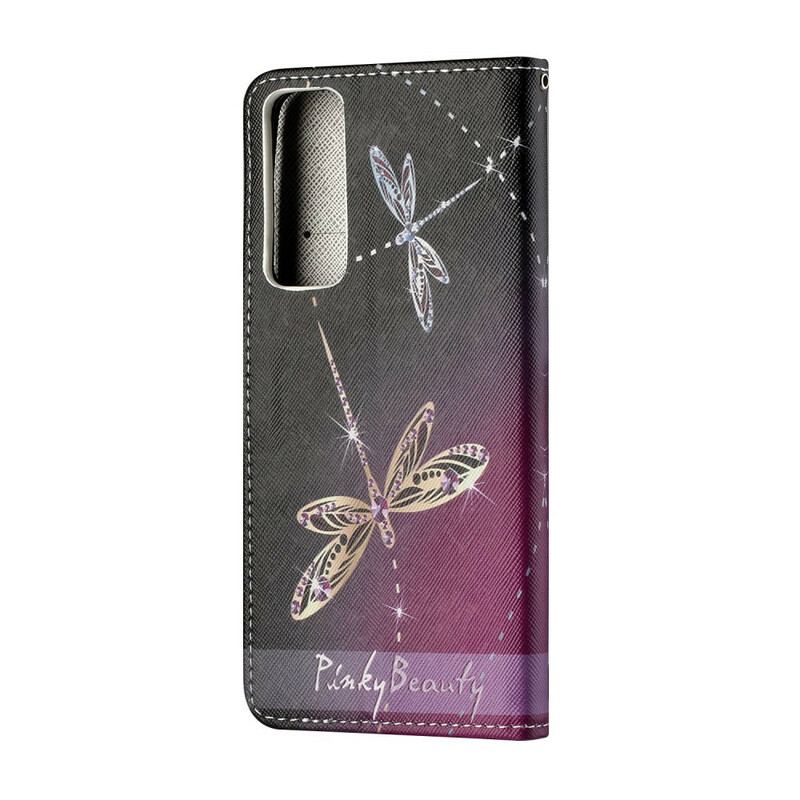 Capa Flip Para Huawei P Smart 2021 De Cordão Libélulas Strappy