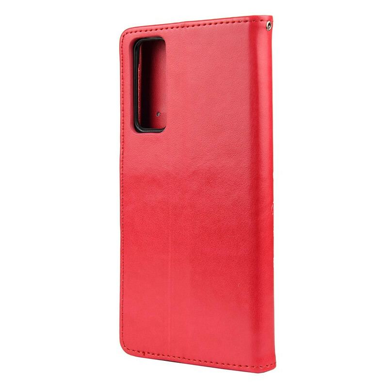 Capa Flip Para Huawei P Smart 2021 De Cordão Pulseira Borboletas E Flores