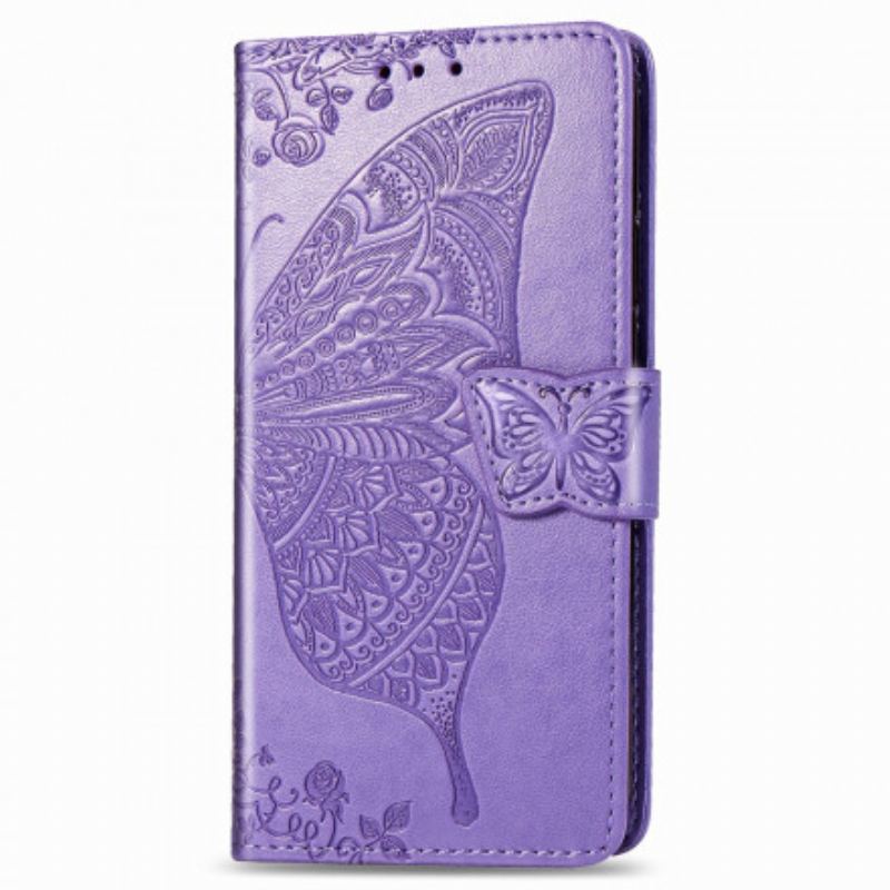 Capa Folio Para Huawei P Smart 2021 Meia Borboleta