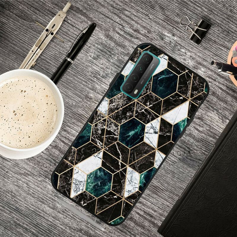 Capa Para Huawei P Smart 2021 Mármore De Geometria Escura
