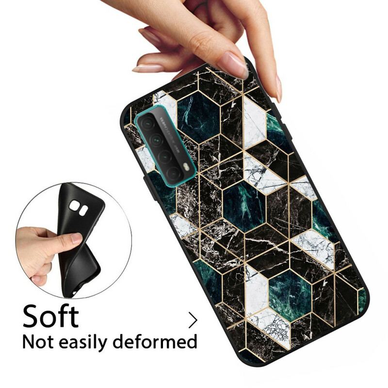 Capa Para Huawei P Smart 2021 Mármore De Geometria Escura