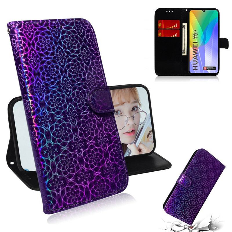 Capa De Couro Para Huawei Y6p Cor Pura