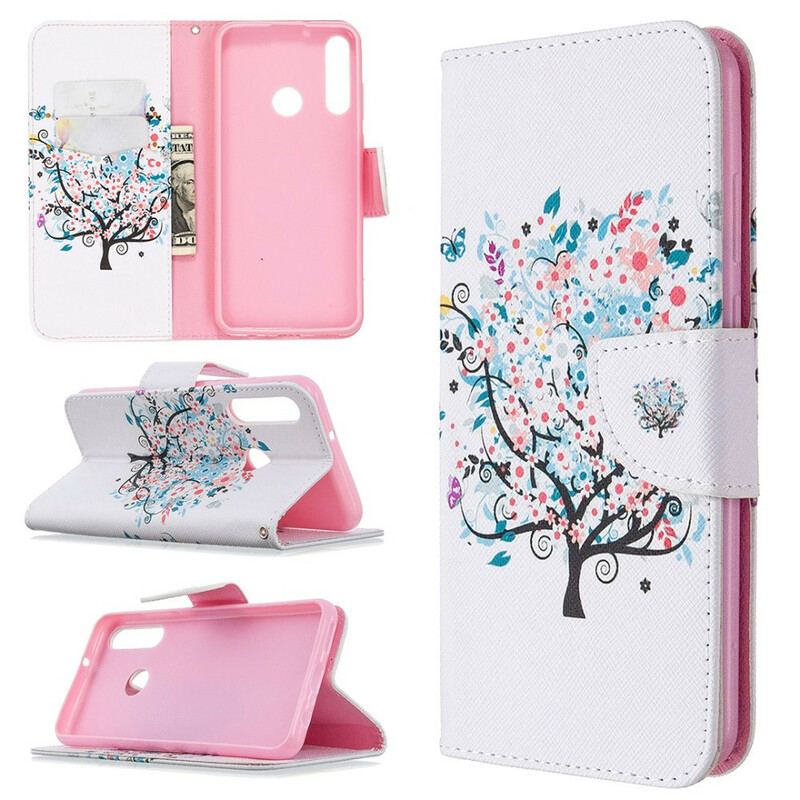 Capa Flip Para Huawei Y6p Árvore Florida