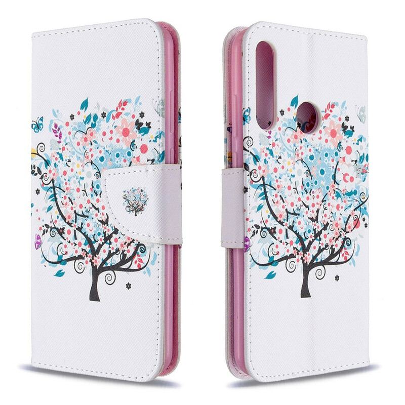 Capa Flip Para Huawei Y6p Árvore Florida