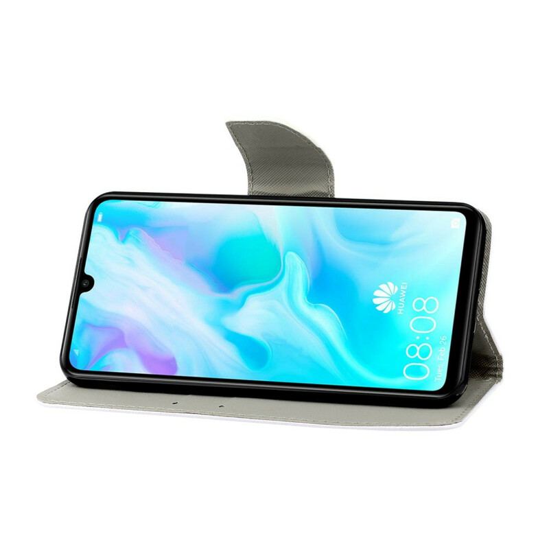 Capa Flip Para Huawei Y6p De Cordão Fio Dental Margaridas