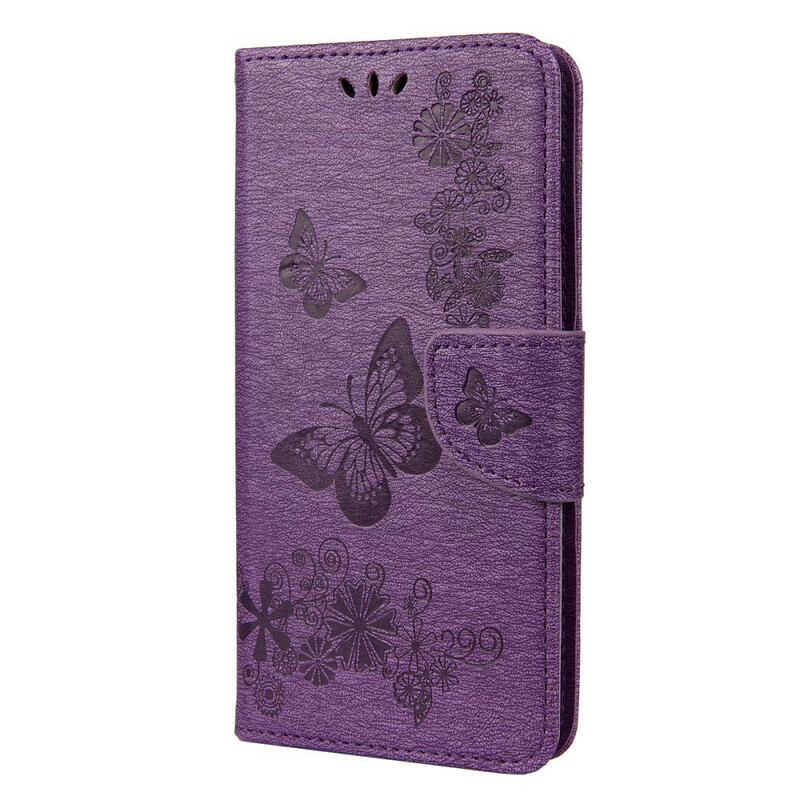 Capa Folio Para Huawei Y6p Apenas Borboletas Com Cordão