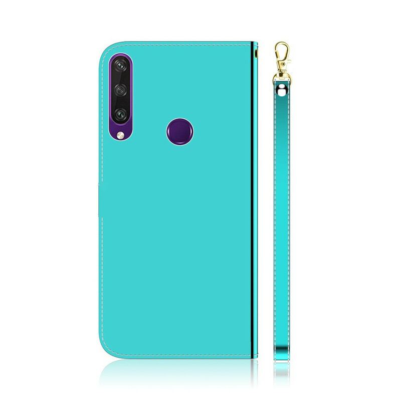 Capa Folio Para Huawei Y6p Capa De Espelho De Couro Sintético