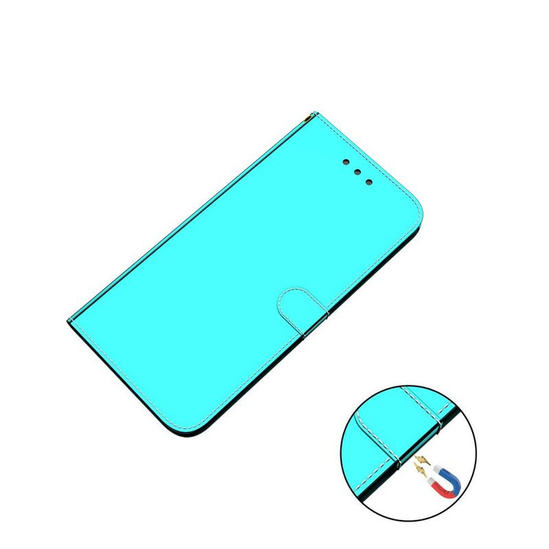Capa Folio Para Huawei Y6p Capa De Espelho De Couro Sintético