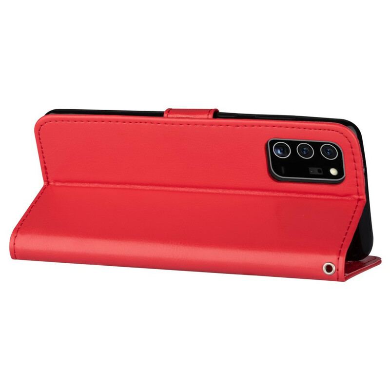 Capa Flip Para Samsung Galaxy Note 20 De Cordão Strappy Série De Cores Sólidas