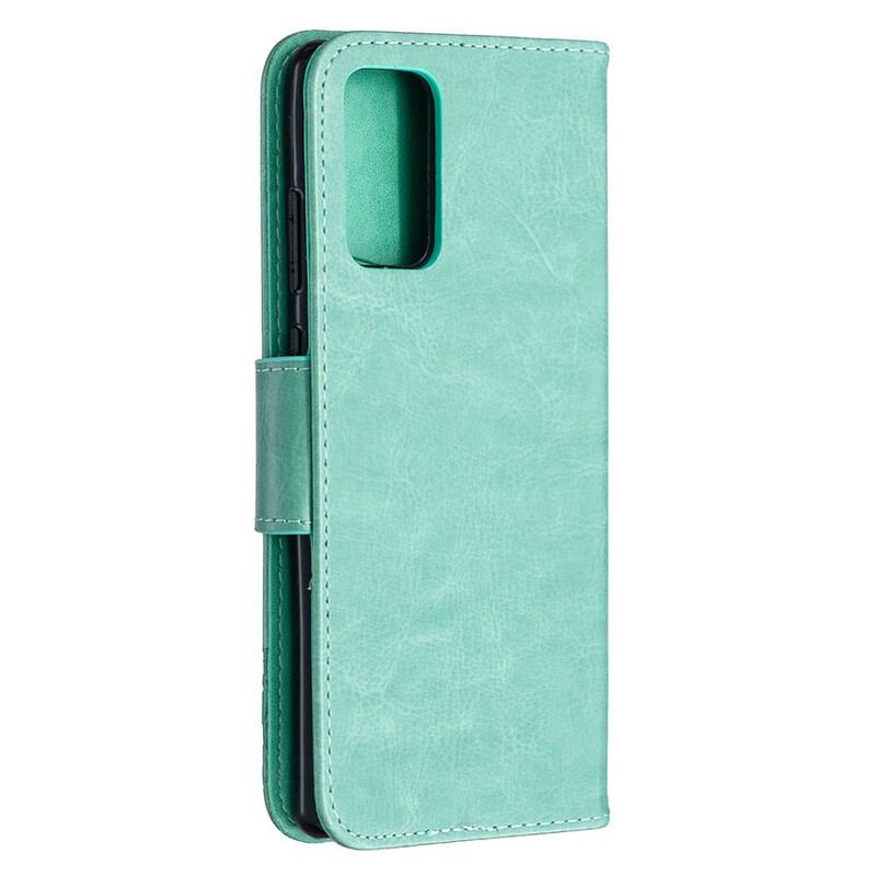Capa Flip Para Samsung Galaxy Note 20 De Couro Borboletas E Aba Oblíqua