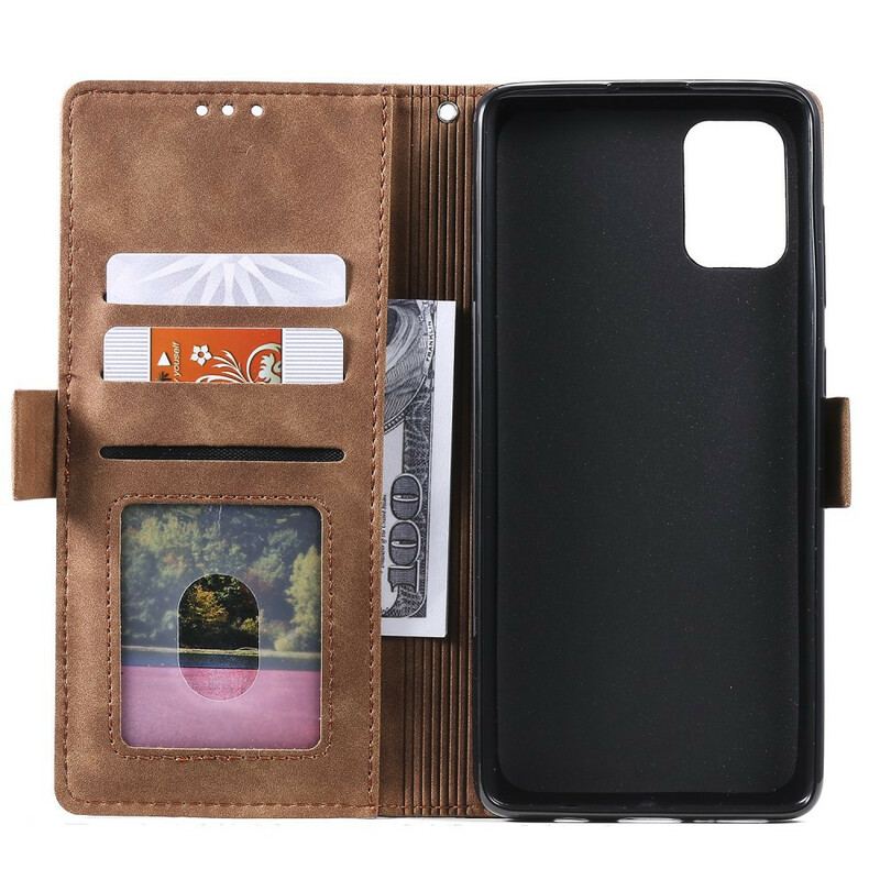 Capa Flip Para Samsung Galaxy Note 20 Couro Sintético Retrô Com Cordão