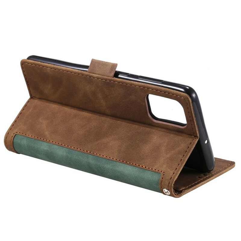 Capa Flip Para Samsung Galaxy Note 20 Couro Sintético Retrô Com Cordão