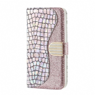 Capa Flip Para Samsung Galaxy Note 20 Diamantes De Crocodilo