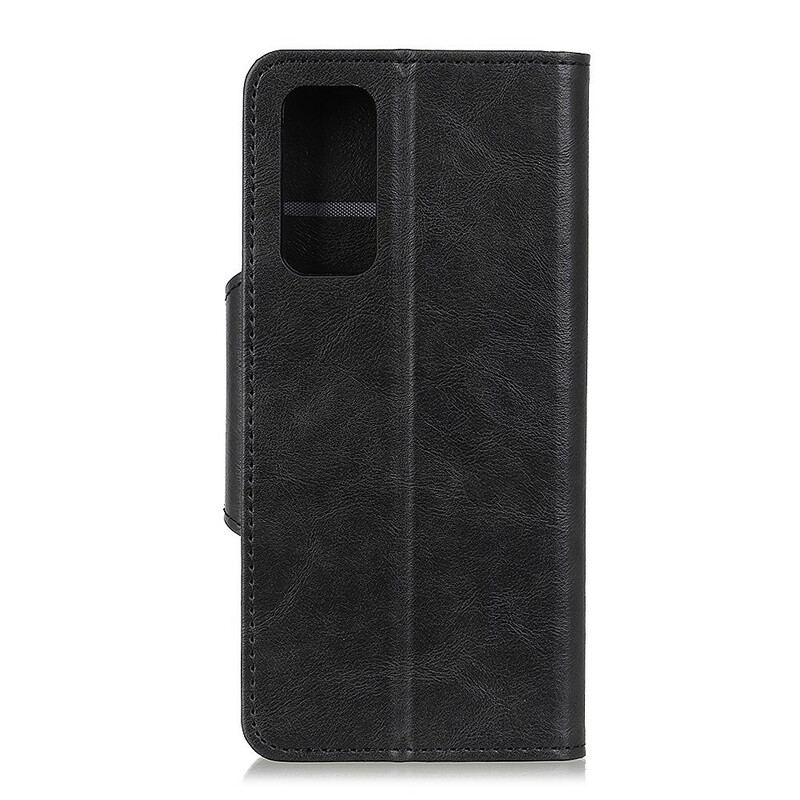 Capa Folio Para Samsung Galaxy Note 20 Botão De Couro Falso