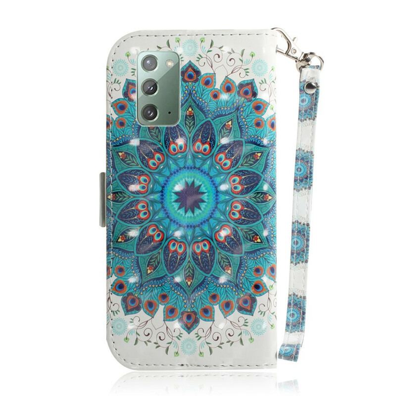 Capa Folio Para Samsung Galaxy Note 20 De Cordão Mandala Magistral Com Alça