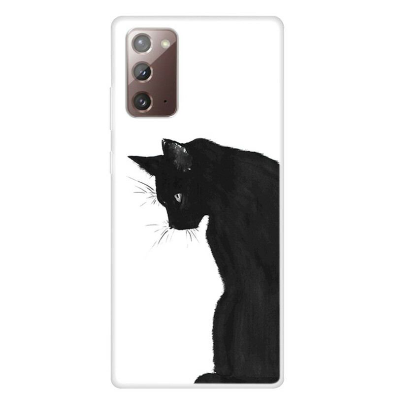 Capa Para Samsung Galaxy Note 20 Gato Preto Pensativo